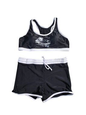 NWOT | Onyx White Tropical Palm Racerback Tankini & Swim Shorts Set | XL